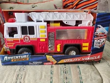 Adventure Force Utility Vehicle Fire Truck With Lights & Sounds and Moving Parts