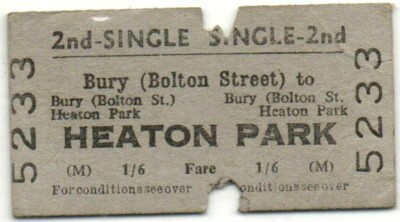 BTC (M) Eisenbahnticket Bury (Bolton Street) nach Heaton Park