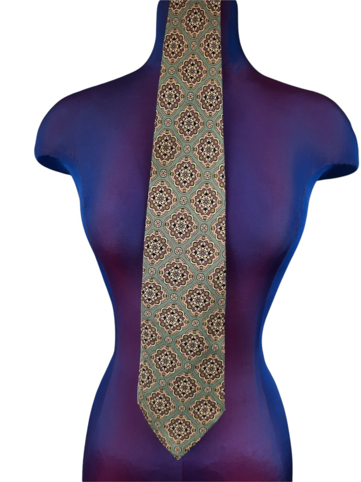 Polo Ralph Lauren Handmade 100% Silk Neck Tie Pastel Abstract Geometric