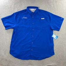 Columbia PFG Fishing Shirt Men 2XL Omni Shade Sun Protection UPF 50 Chopin Vodka