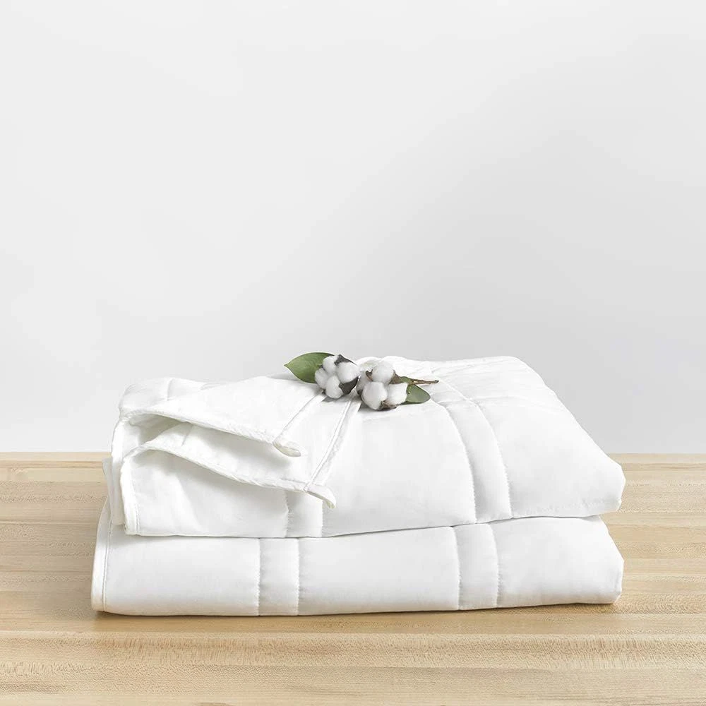 Baloo Weighted Blanket Throw Size 12 12 lb Throw 42x72 in. Pebble White