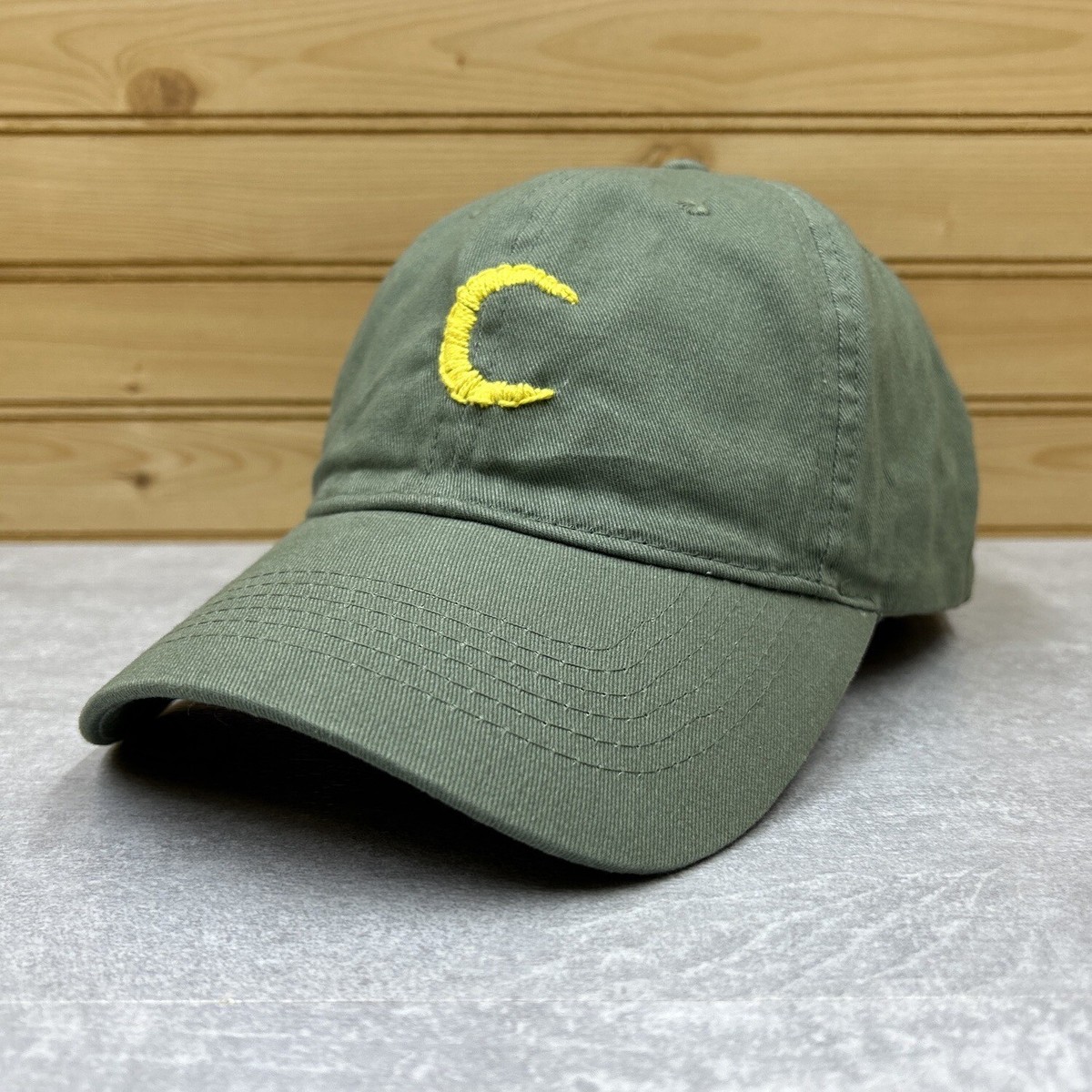 Crescent Moon Letter C Hat Baseball Ball Cap ADJUSTABLE Green