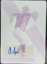 LEO CRAWFORD 2019 Panini Elite Extra Edition RC AUTO PRINTING PLATE #1/1 Dodgers