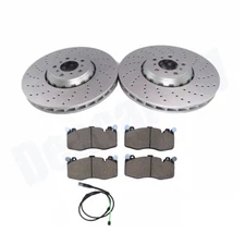 Front Brake Kit Disc Rotors Pads & Wear Sensor For BMW F85 F86 X5 X6 M