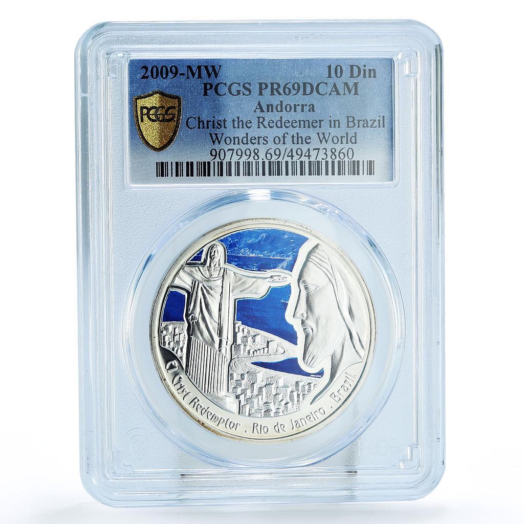 Andorra 10 diners World Wonders Brazil Christ Redeemer PR69 PCGS
