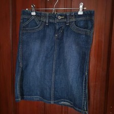 Vintage Express Precision Fit Blue Jean Skirt Size 2 Denim Cotton Spandex