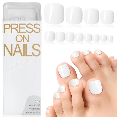 120Pc Press on Nails for Women - Short Fake Toe Nails with Adhesive Tabs, Acryli