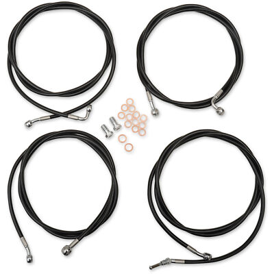 LA Choppers Black Vinyl Standard Cable Kit for 18''-20'' Bars (LA-8054KT-19B)