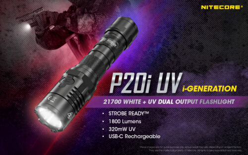 NITECORE P20i UV 1800 Lumen Rechargeable Flashlight with UV Light - Picture 3 of 11