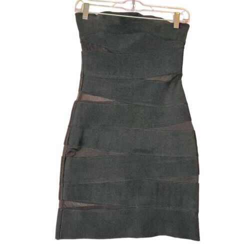 WOW Couture Black Bandage Bodycon Mini Dress Mesh Panels Sexy Clubwear Party S