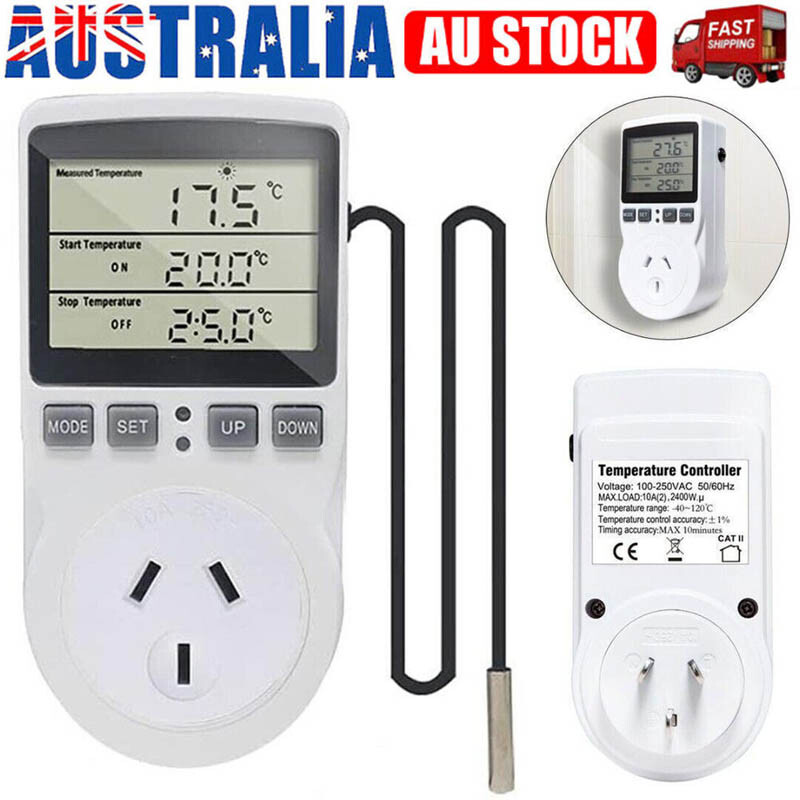 Digital AU Plug Thermostat Timer Switch Socket Temperature
