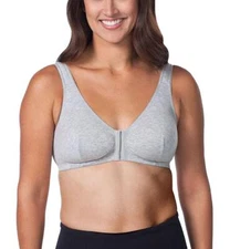 Leading Lady Meryl Cotton Front Closure Bra (110) Heather Blue & Grey, Mocha ...