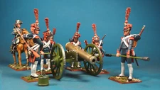 Unassembled French Guard foot artillery, White Metal 60 mm 1/30 Figure kit