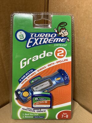 LeapFrog Turbo Extreme Grade 2 Game Cartridge Math Spelling Science New B56