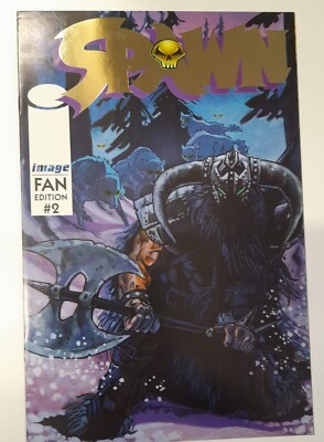 SPAWN FAN EDITION #2 (1996) MCFARLANE GOLD LOGO VAR VF/NM IMAGE