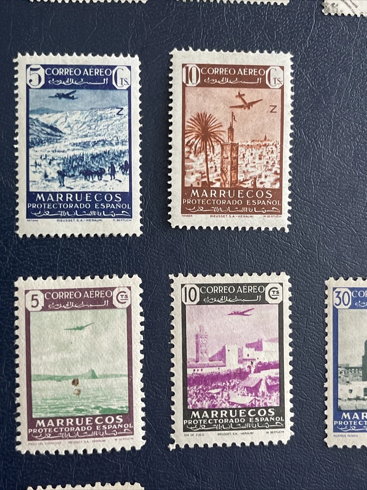 SPANISH MARRUECOS 1938-1950 AIRMAIL 13 Stamps(8 MLH,5 Used LH), - Image 4 of 4