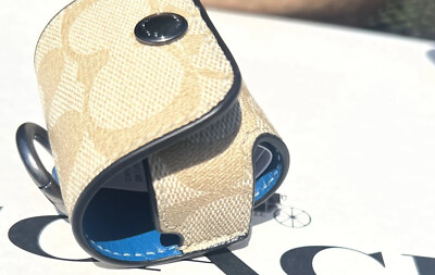 Coach Wireless Earbud Case Signature Canvas Blk Antique