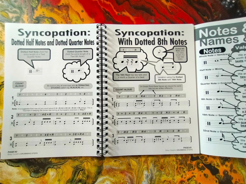 DRUMMING STEPS - Drumming - Drum Study Book - Drum Kit - by Roby Corelli  - Image 4 of 4