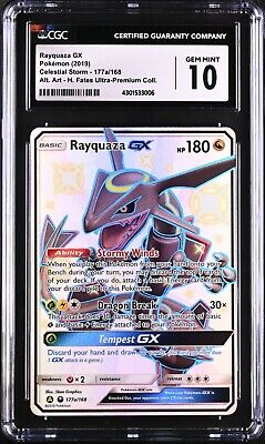 PSA 10 Rayquaza GX Pokemon Hidden Fates Celestial Storm Shiny