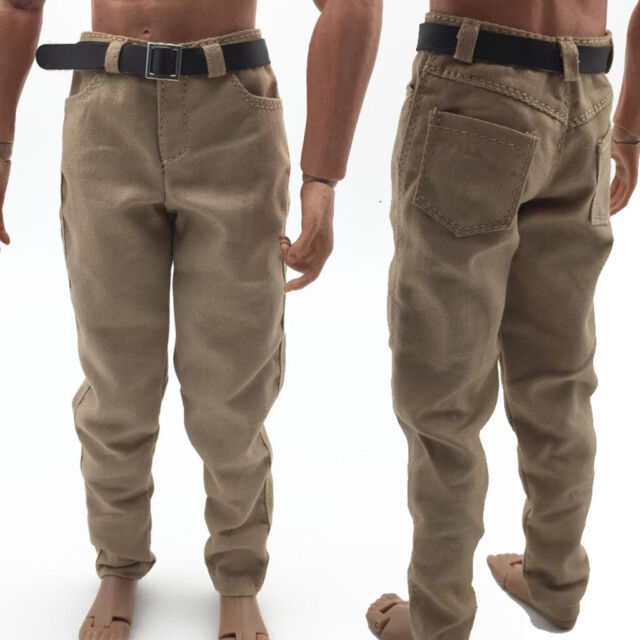 1:6 Scale Male Fashion Khaki Trousers for 12'' Action Figures DML Accessory