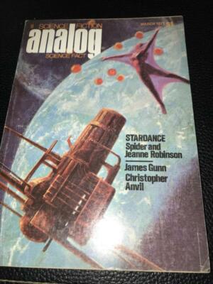 Analog Science Fiction Magazine March 1977.  Spider Robinson, James Gunn #7415