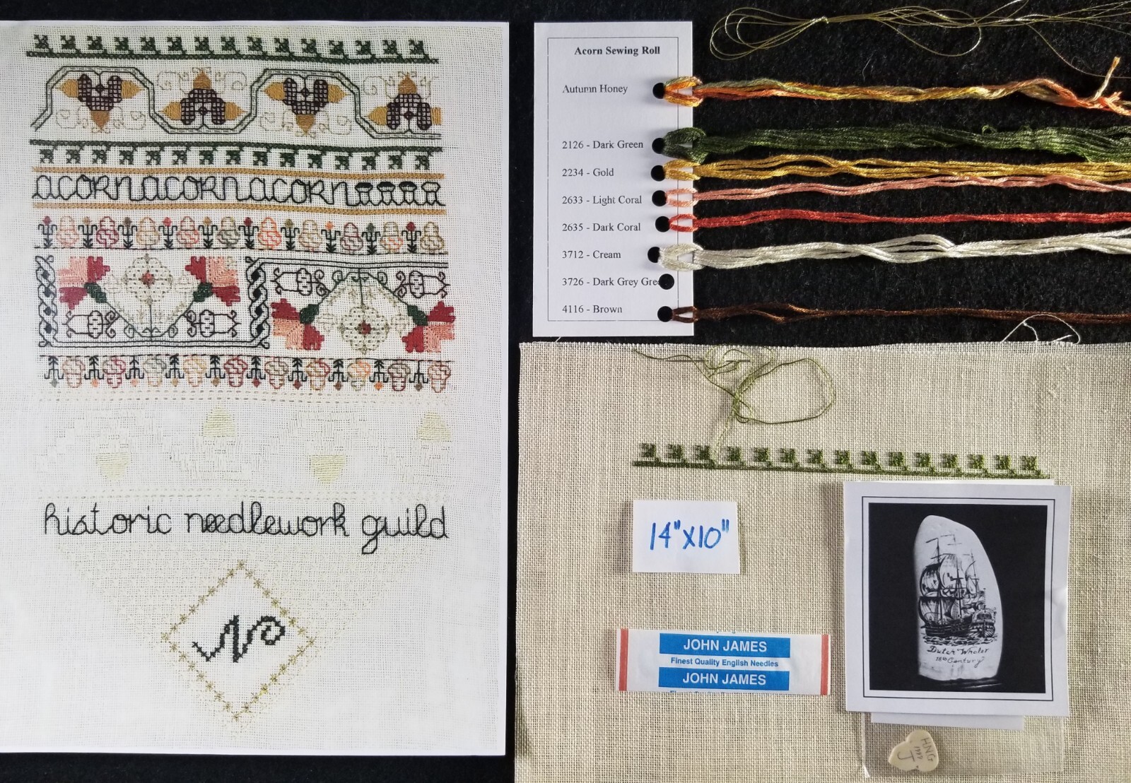 7x Cross Stitch CHART HISTORIC NEEDLEWORK GUILD/CA Kit/Sewing