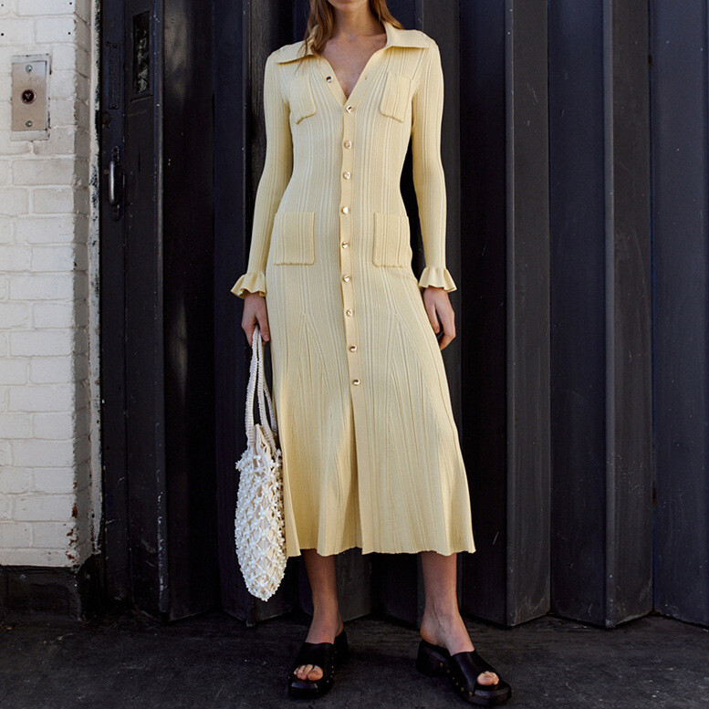 chinese dress ladies Long Sleeve Maxi Dress | White | Sustainable Clothing main image 1