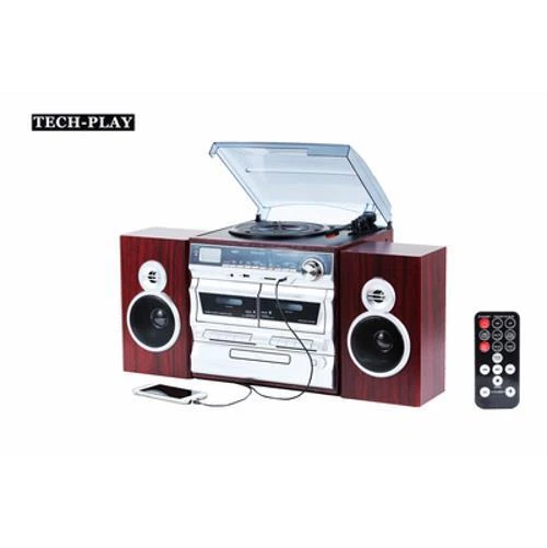 TECHPLAY ODCK110 RECORD PLAYER STEREO & KARAOKE SYSTEM BLUETOOTH CD CASSETTE NEW - Image 2 of 4