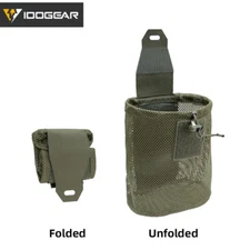 IDOGEAR Tactical MOLLE Mesh Dump Pouch Drop Pouch Foldable Mag Recycling Holder