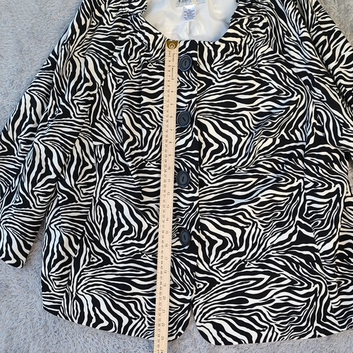 John Meyer Of Norwich Blazer Women's 26W Plus Zebra Print Jacket Lined - Picture 14 of 21