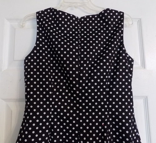 NEW Women's Tahari Arthur S. Levine Dress Black White Polka Dot Size 8 - Picture 6 of 6