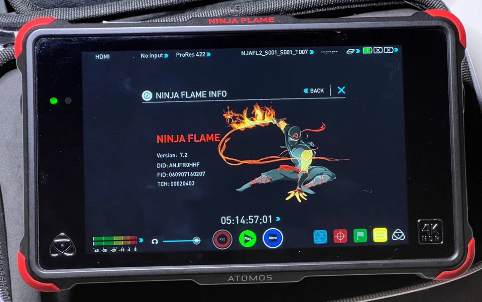 Monitor de grabación Atomos Ninja Flame 7 pulgadas 4K HDMI Foto 3 de 4