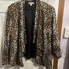 Dressbarn Womens Blazer Size 18/20 Multicolor Animal Print work career jacket