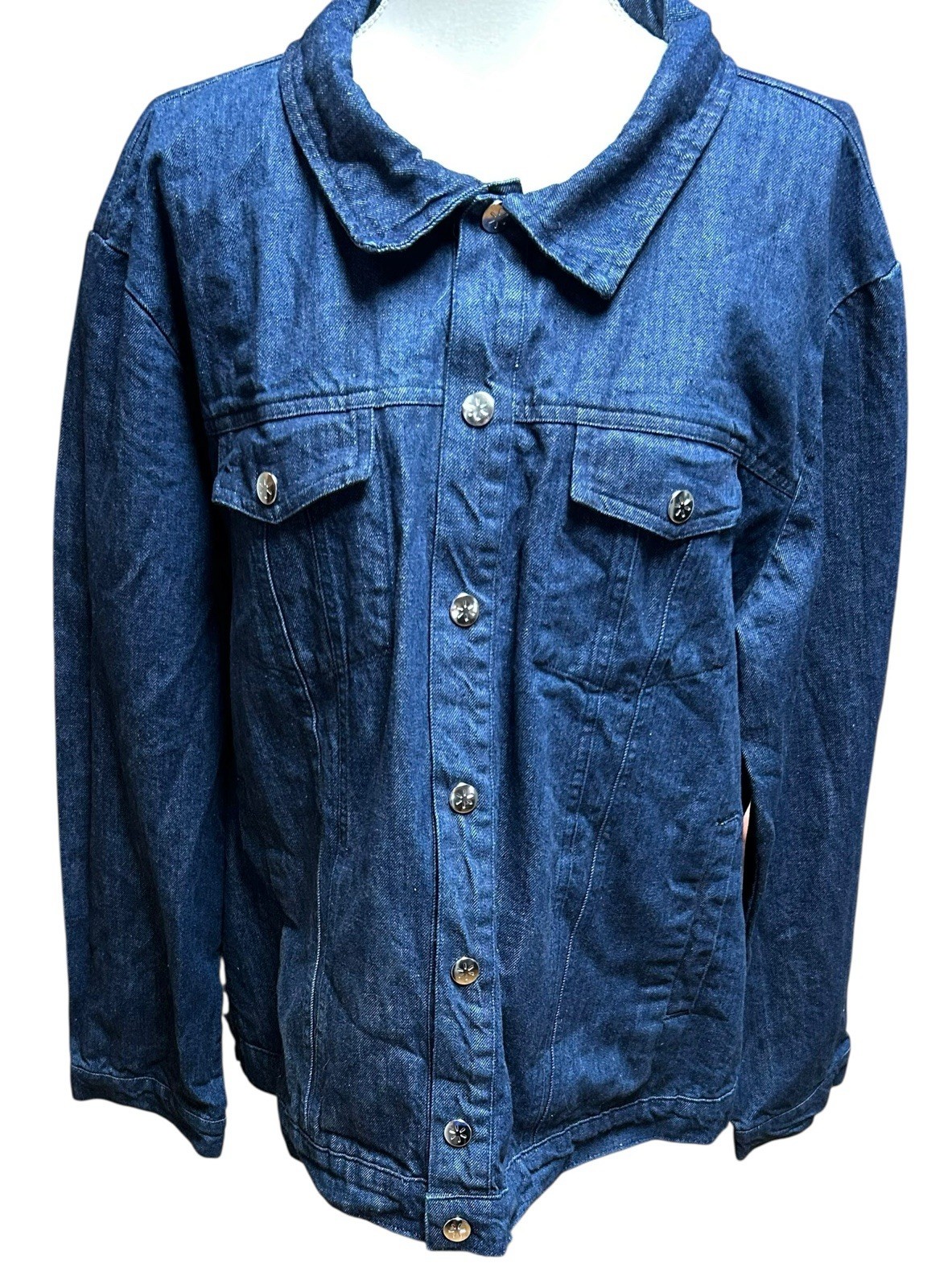 Walmart Blue Jean Jacket Adult Unisex Sz 2XL Button Down Den