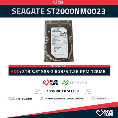 SEAGATE ST2000NM0023 2TB HDD 3,5'' SAS-2 6GB/S 7,2K RPM 128MB CACHE - SERVER