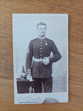 CDV Foto, Soldat, Ärmelzeichen, Medaille, Charlottenburg