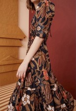 Ulla Johnson women Zeenat Dress in Onyx silk maxi boho romantic 12 Cottage $890