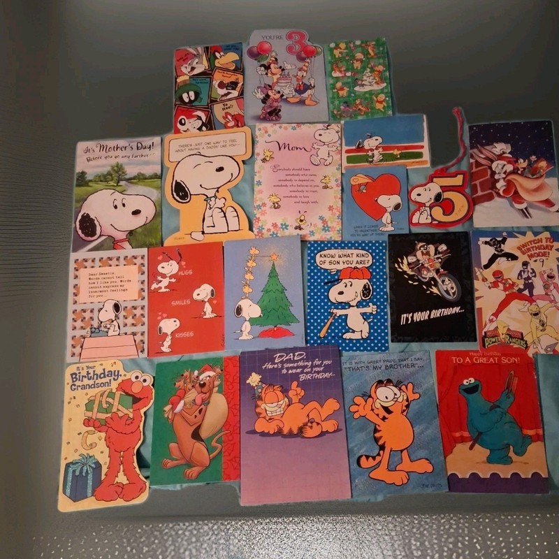 ​Vintage Character Card Lot 20+ 1 WINNIE THE POOH STICKERS Snoopy- Looney Tunes