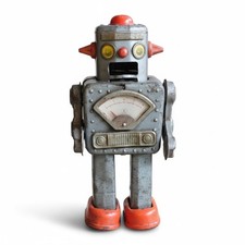 Yonezawa Winky Robot Tin Toy Walking Mechanical Meter Vintage Showa Era Japan