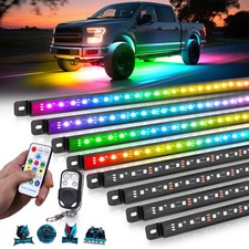 8PCS Underglow Led Lights,RGB-IC LED Lights Chasing Color Underbody Light Strip