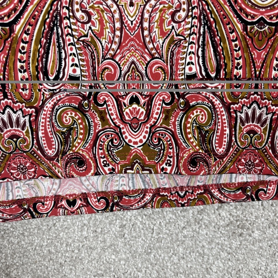 Camisa Tahari Mujer Extra Grande Roja Cachemira Manga Larga Pullover Elastizado - 4057 Foto 3 de 4