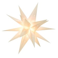 23" Moravian Star Outdoor Light - 18 Point White Christmas Star Indoor, 3D
