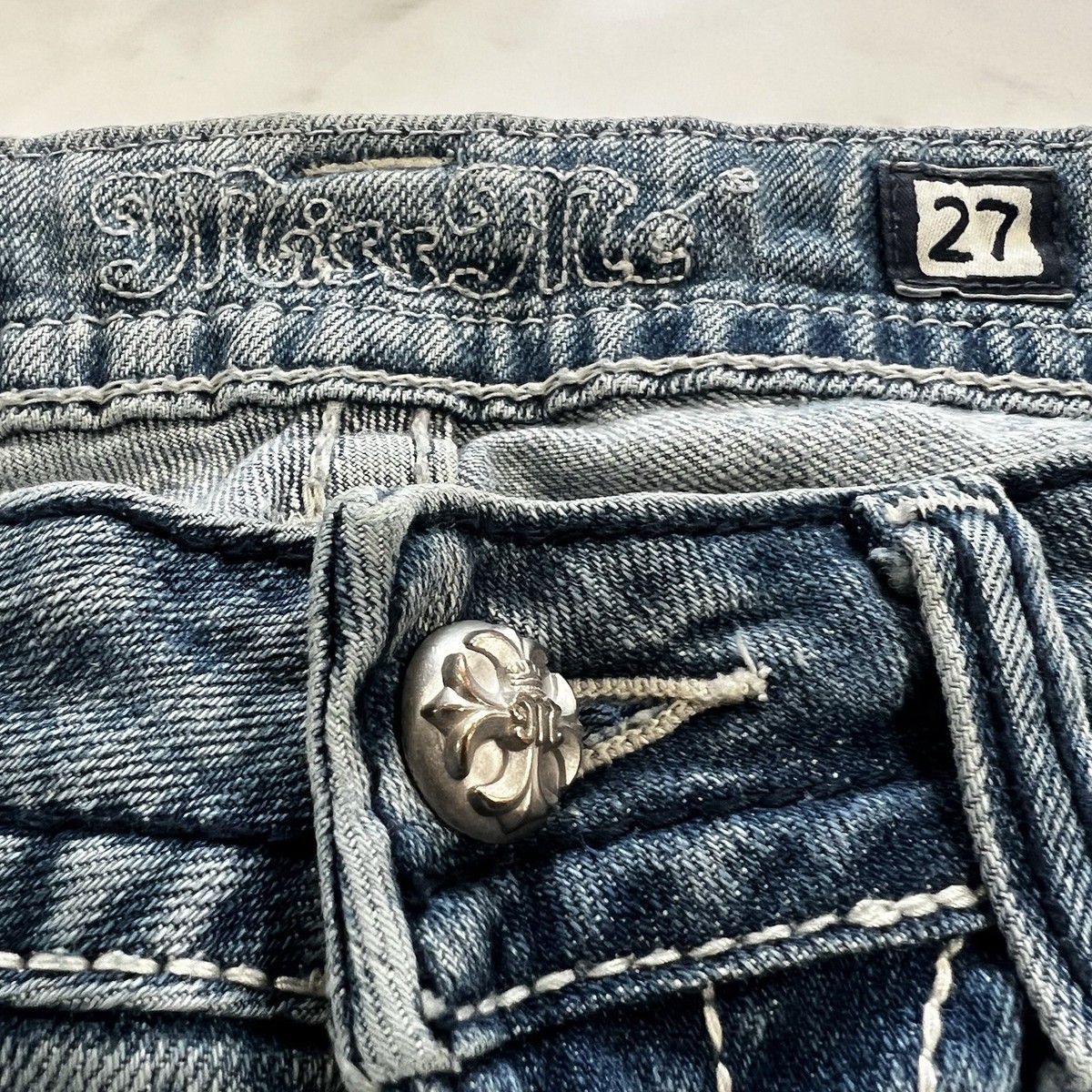 Miss Me Jeans Capri Women’s 25 JP5335P Embellished Distressed READ! View 5