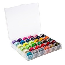 36 Pc Prewound Bobbins Sewing Thread Set With Case Assorted Colors