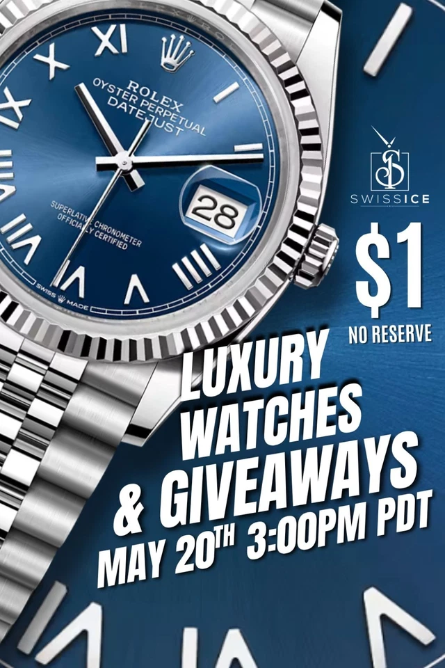 Join Now‼️ 💸 $1 LIVE WATCH AUCTION! 🔥 Rolex, Omega, Breitling NO RESERVE