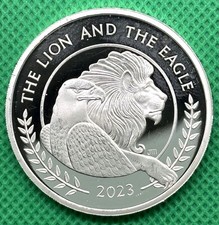2023 UK Commemorative Coin The Lion and the Eagle King Charles III 1 oz .999 ag