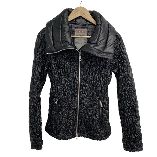 Auth PRADA SPORT Black [Padding] Polyester Women's Lightweight Jacket