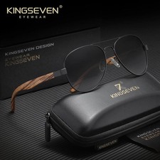 KINGSEVEN Brand Fashion Handmade Wood Sunglasses Men's Polarized Mirror Sun Glas
