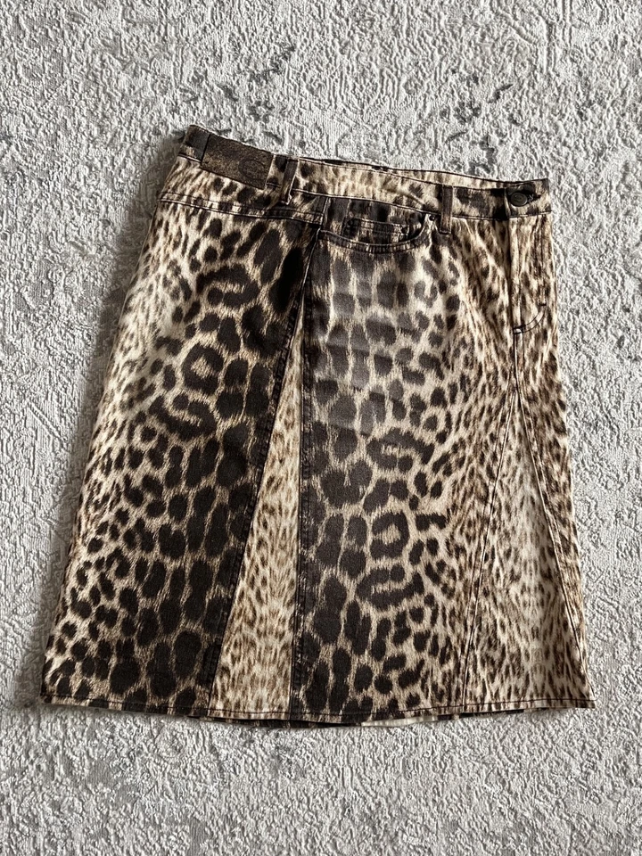 Falda Mujer Vintage Just Cavalli Estampado Animal Hecha en Italia Talla IT42 Foto 3 de 4