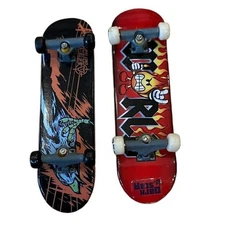 Lot Of 2 TECH DECK Fingerboard Flameboy w/ Lighter Vintage Rocker ATeam Bird